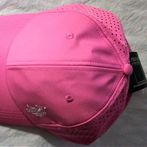 U.S. Polo Assn. Women's Pink Adjustable Cap with Embroidered White Logo - Picture 8 of 15